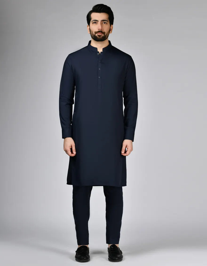 NAVY BLUE KURTA TROUSERS | JJKP-BD-06-47505-R2-AP – J. Bangladesh